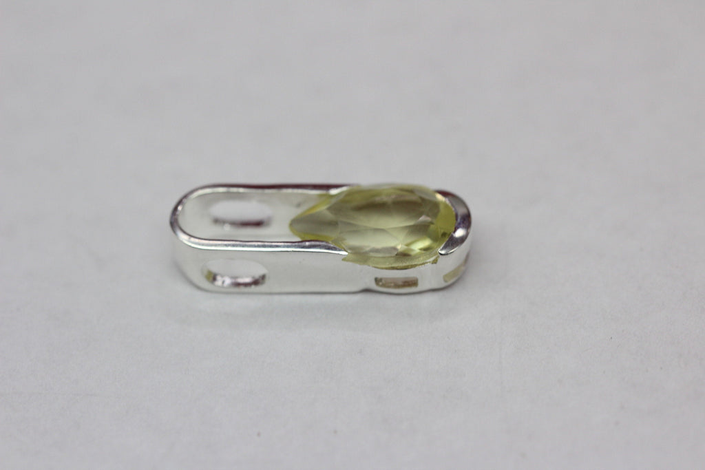 Edler 2,9 Carat Limonentopas Anhanger 925 Silber  Lemonquarz topas