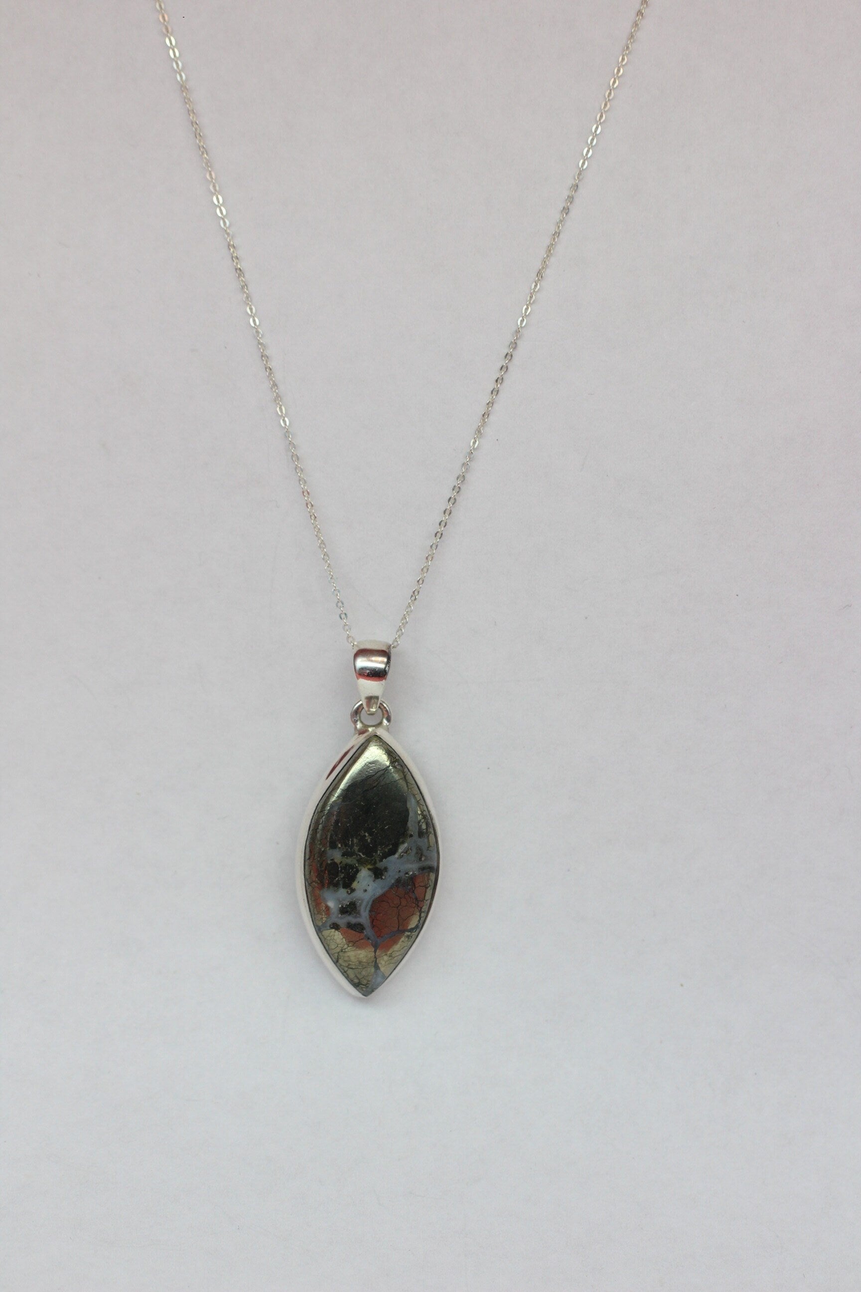 Achat mit Pyrite Anhänger 925 Silber  wundervolles Mineral   Unitkat