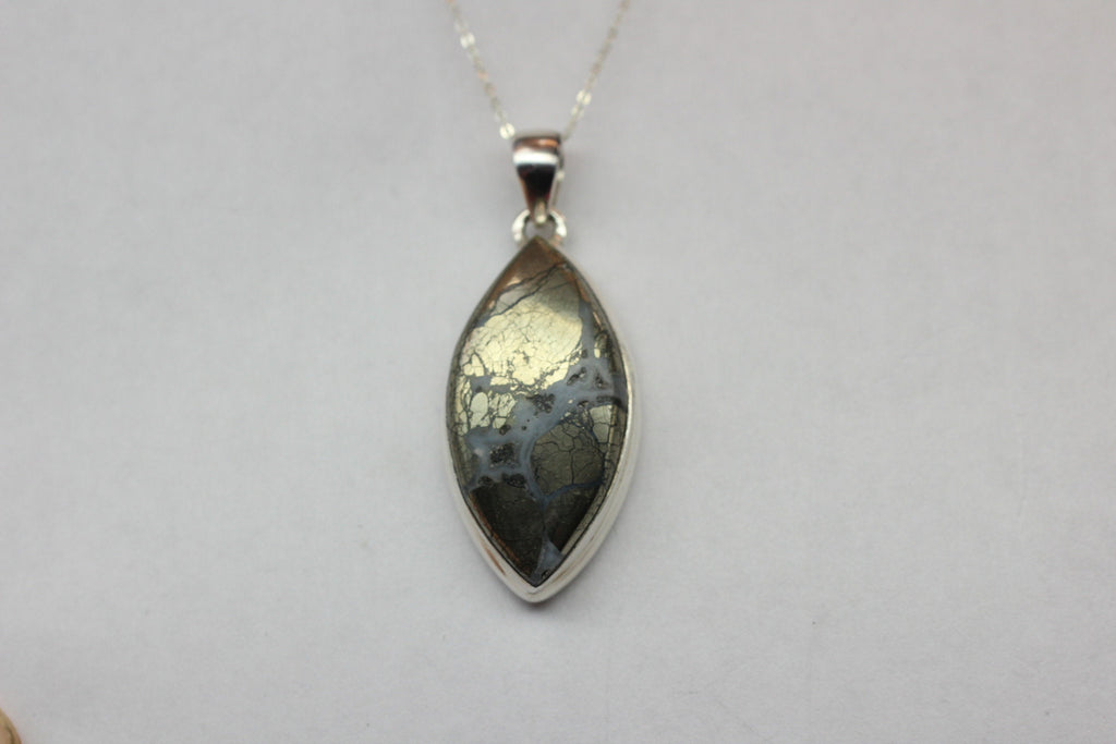 Achat mit Pyrite Anhänger 925 Silber  wundervolles Mineral   Unitkat