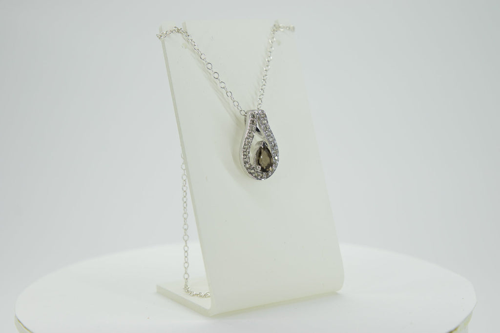 Edle 0,65 Carat Rauchquarz Anhänger 925 Silber weisstopas 925 Silber Topas