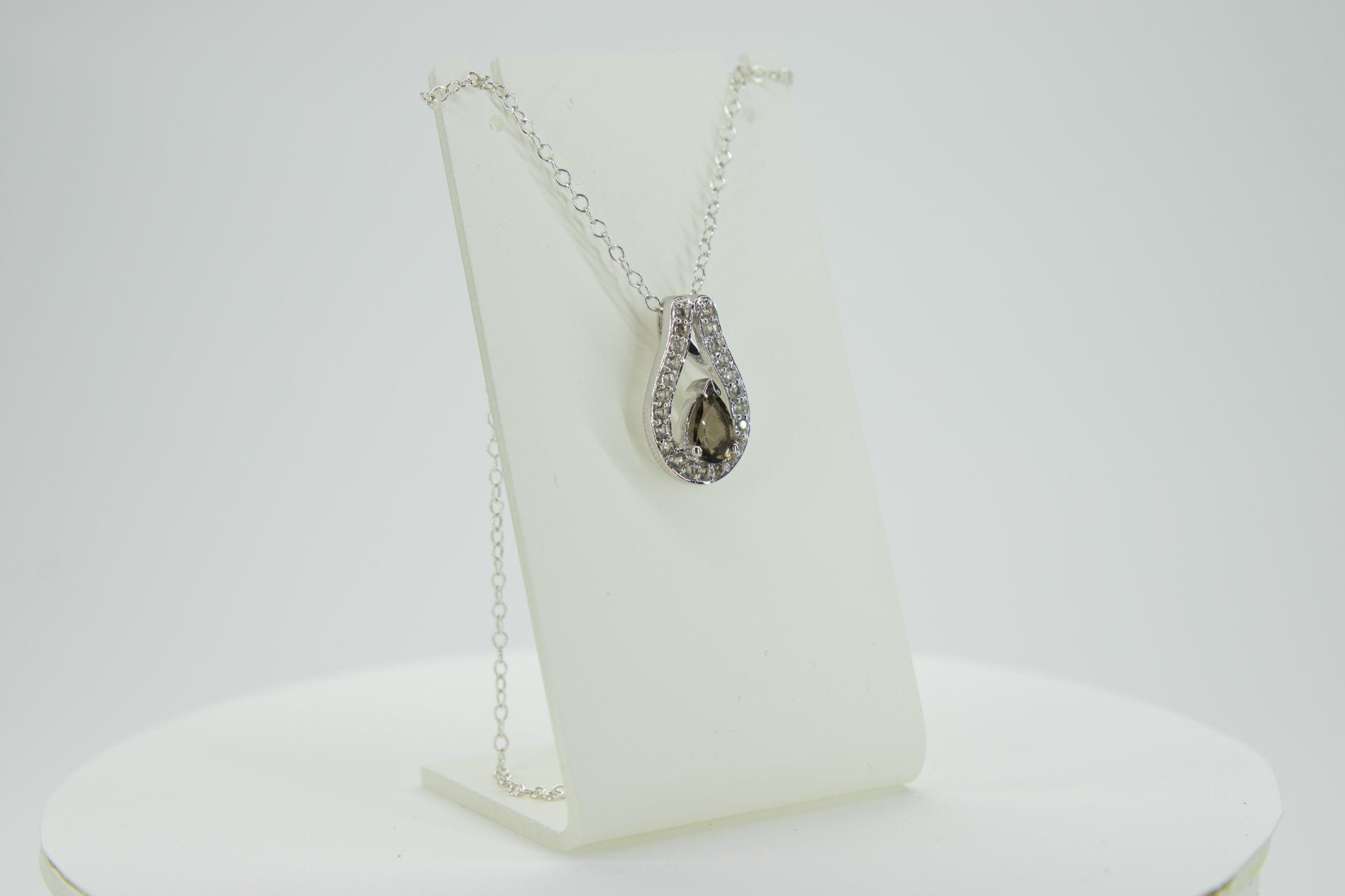 Edle 0,65 Carat Rauchquarz Anhänger 925 Silber weisstopas 925 Silber Topas