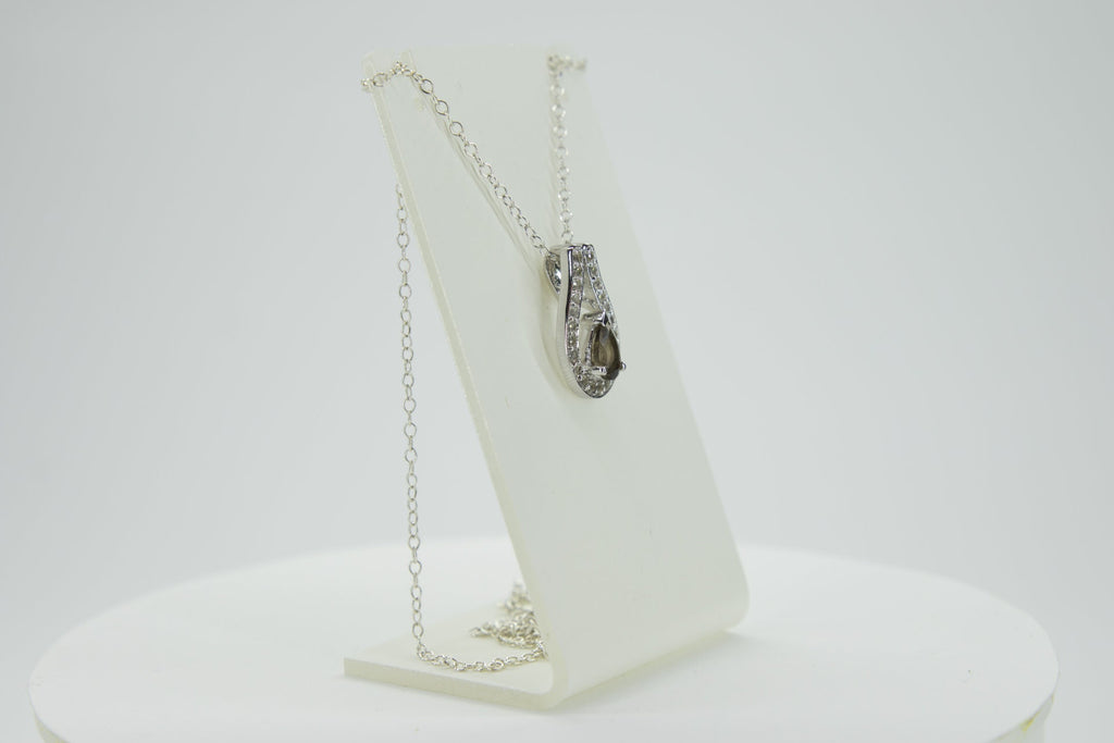 Edle 0,65 Carat Rauchquarz Anhänger 925 Silber weisstopas 925 Silber Topas