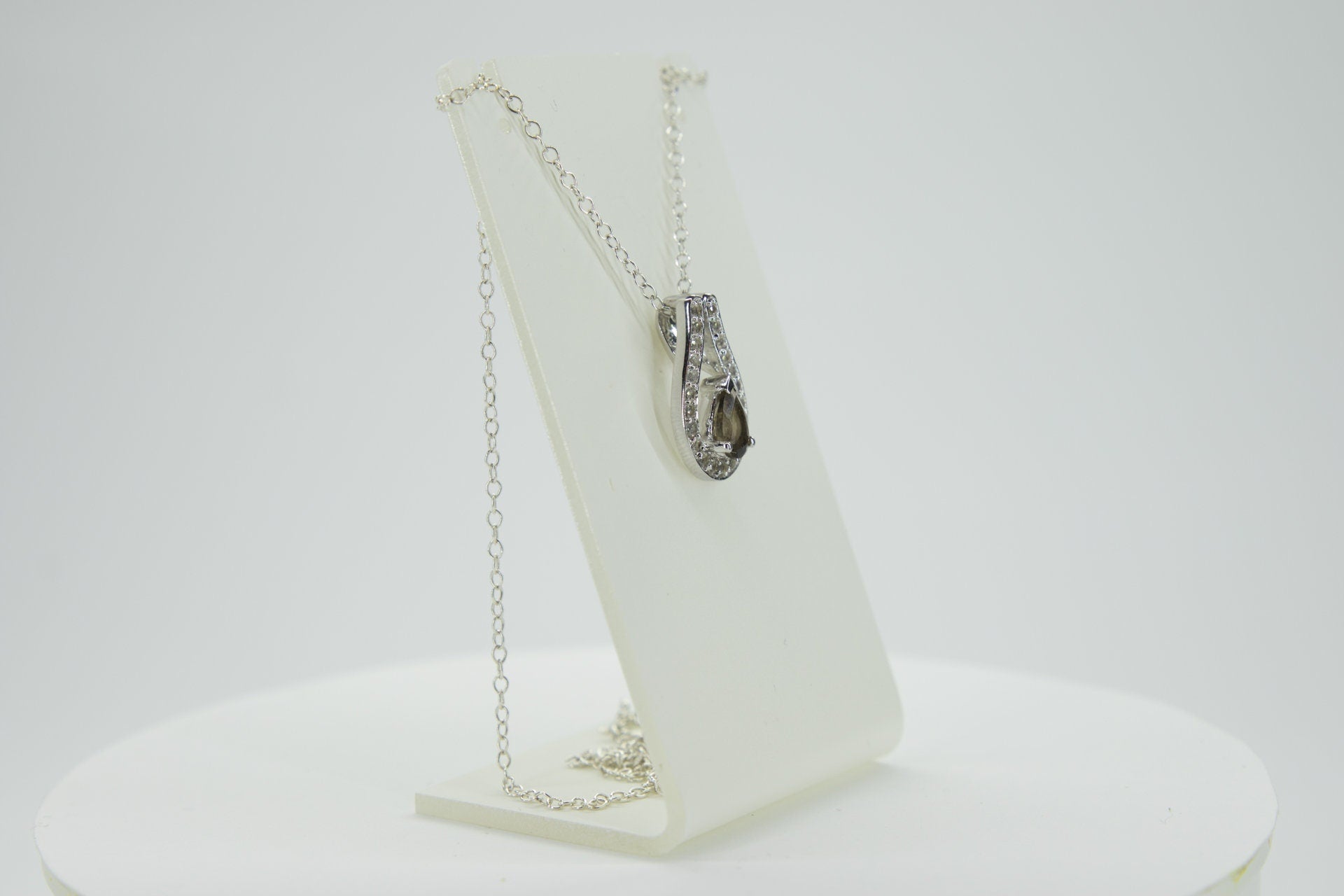 Edle 0,65 Carat Rauchquarz Anhänger 925 Silber weisstopas 925 Silber Topas