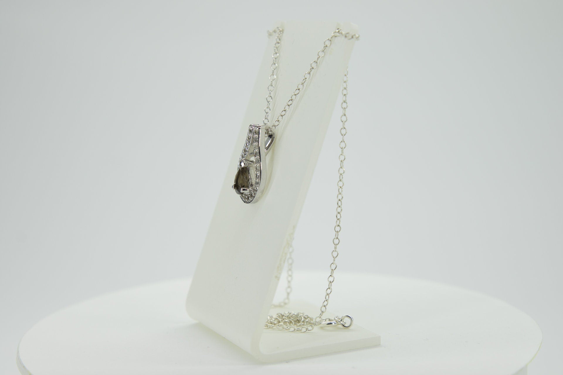 Edle 0,65 Carat Rauchquarz Anhänger 925 Silber weisstopas 925 Silber Topas