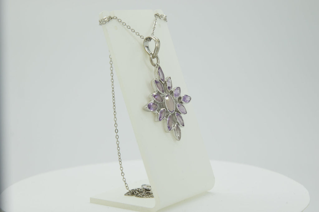 3,7 Carat edler Amethyst Anhanger 925 Silber  Amethyst Anhanger