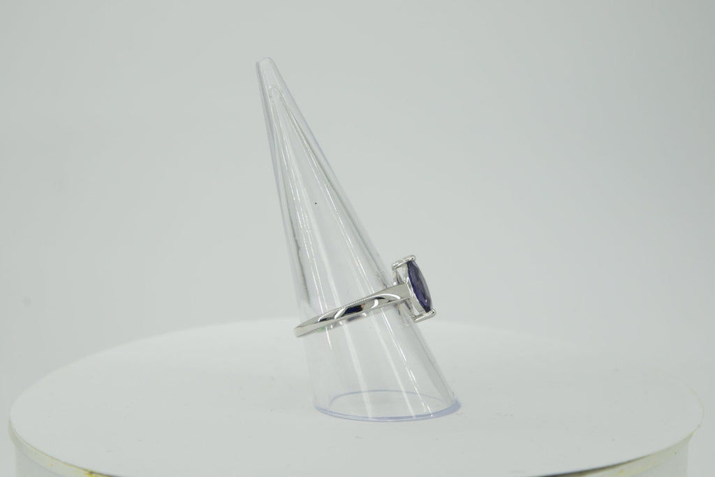 0,83 Carat Iolith Ring 925 Silber Wassersaphir Luchssaphir  Grasse 54 / 7 / 17,3