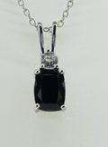 Edler 1,65 Carat schwarzer Spinell Anhanger 925 Silber   Edelstein Spinell und Weißtopas Schmuck