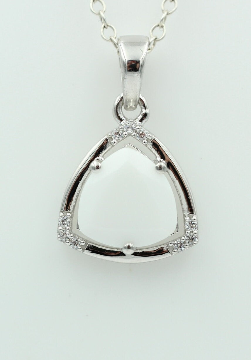 2,25 Carat weißer Onyx mit Zirkonia 925 Silber Kette Onyxanhänger Collier