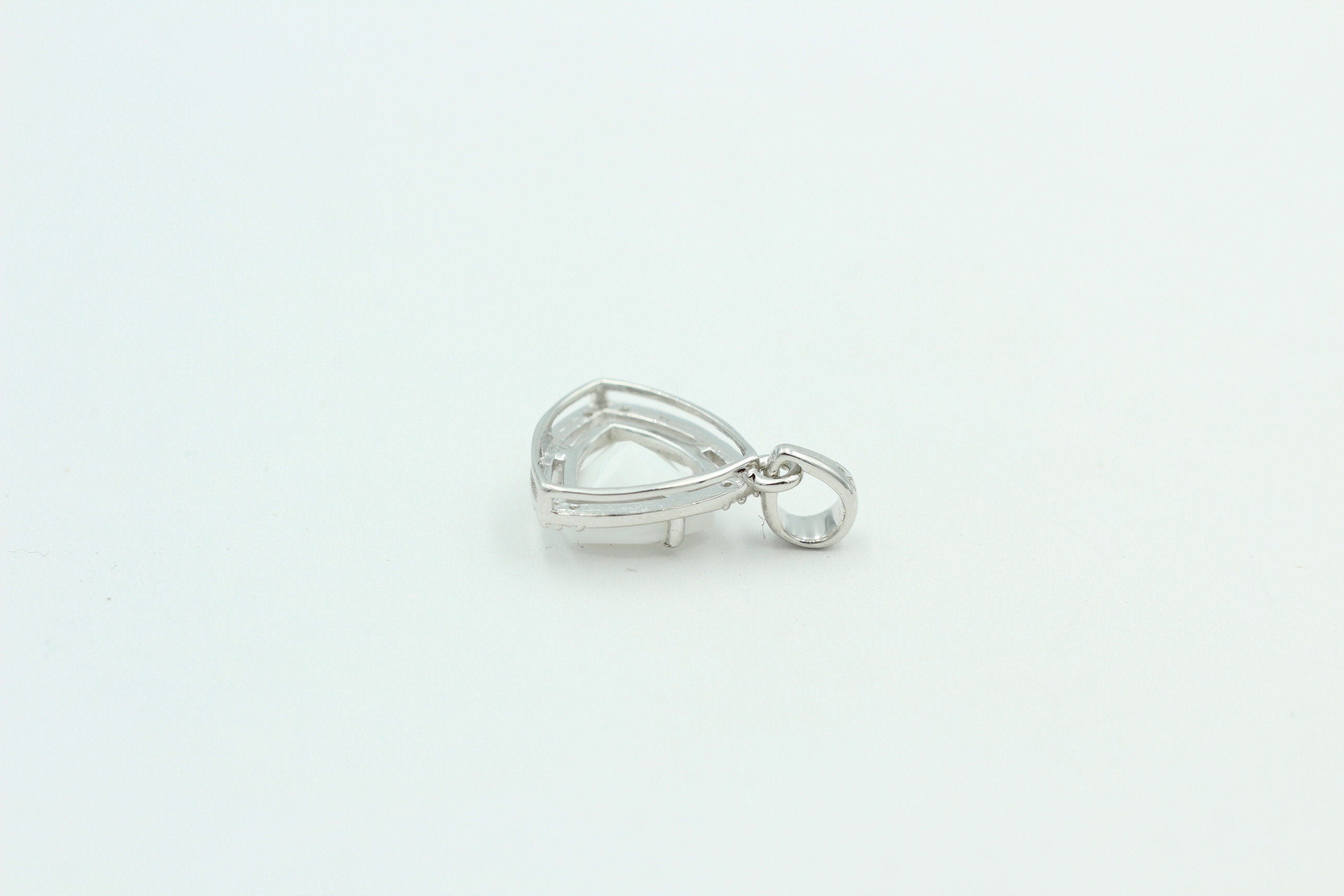 2,25 Carat weißer Onyx mit Zirkonia 925 Silber Kette Onyxanhänger Collier