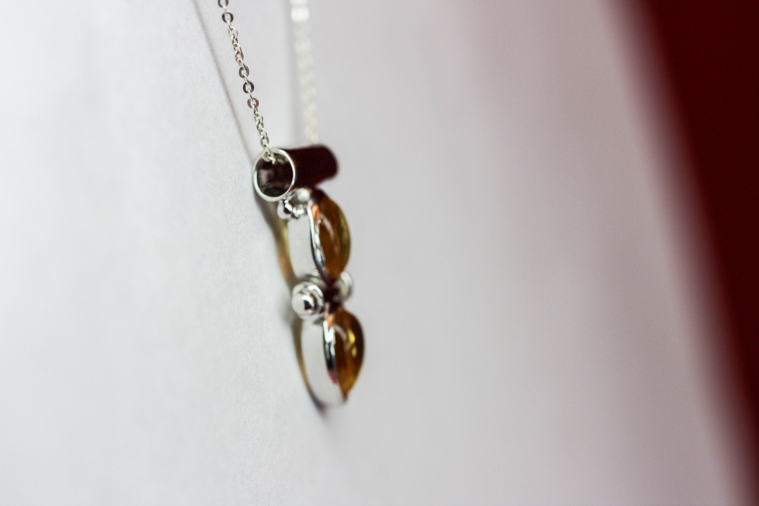 Design pur 2,85 Carat Citrin Cabochon Anhanger 925 Silber Collier Kette