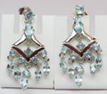 Edle 6,95 Carat Blautopas Ohrstecker 925 Silber sky blue Topas Ohrhanger
