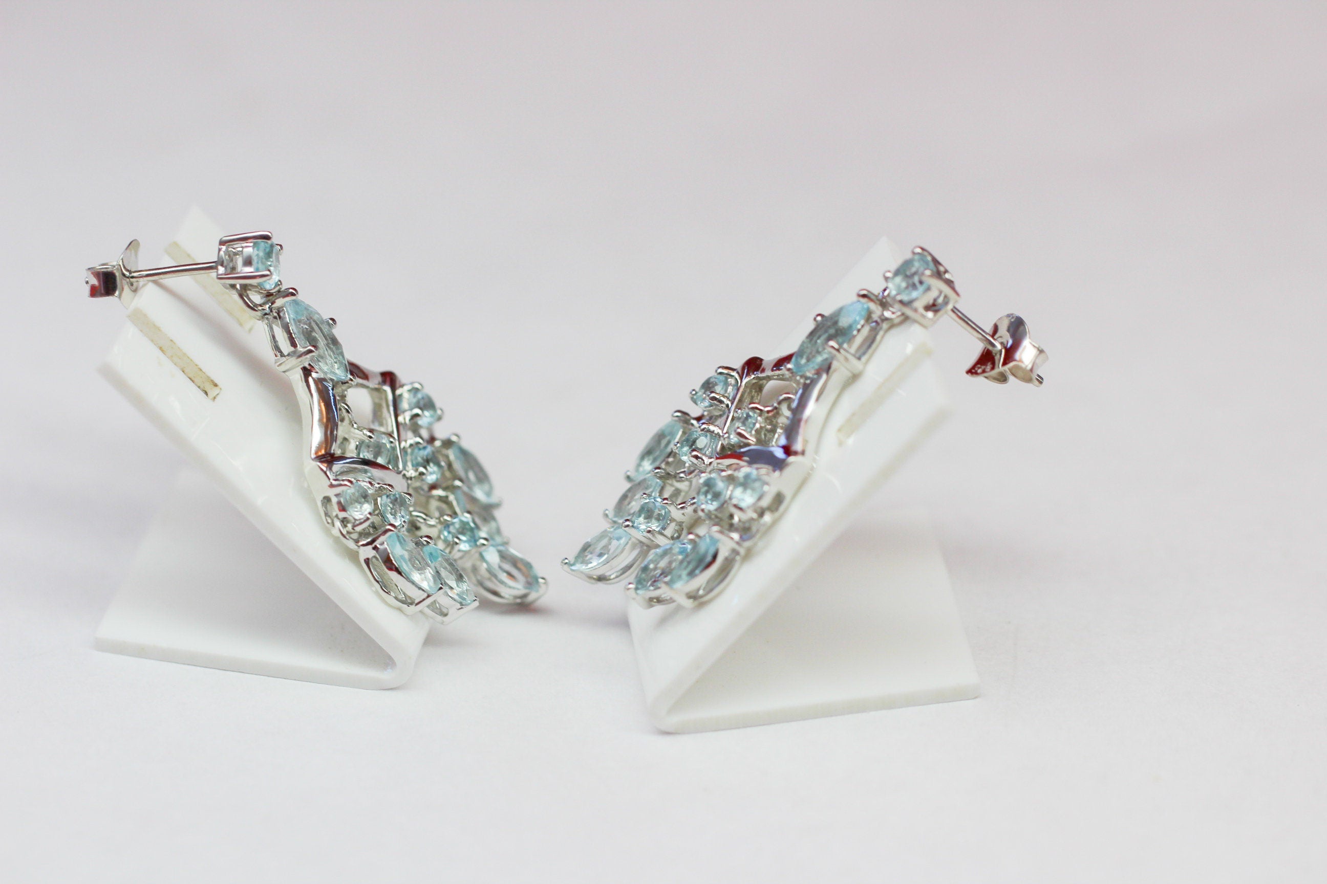 Edle 6,95 Carat Blautopas Ohrstecker 925 Silber sky blue Topas Ohrhanger