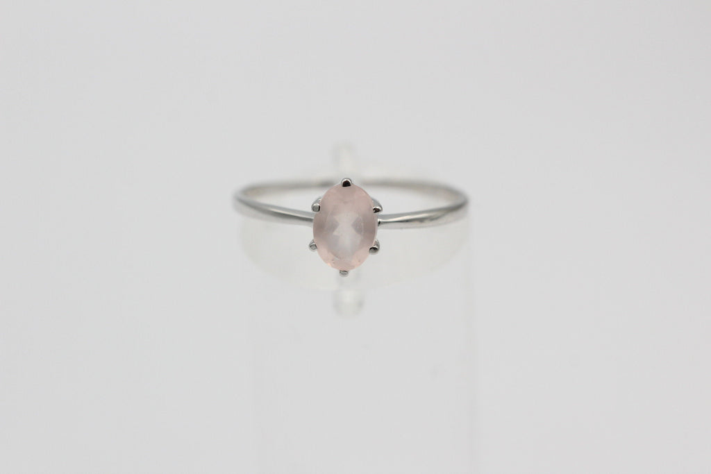 Edler 0,88 Carat Rosenquarz Ring 925 Silber t Ring  Gr. 6 / 16,5 / 51 Edelstein