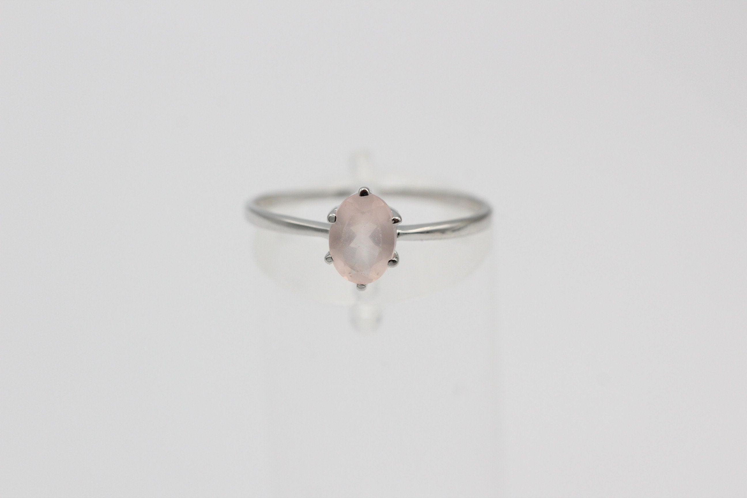 Edler 0,88 Carat Rosenquarz Ring 925 Silber t Ring  Gr. 6 / 16,5 / 51 Edelstein