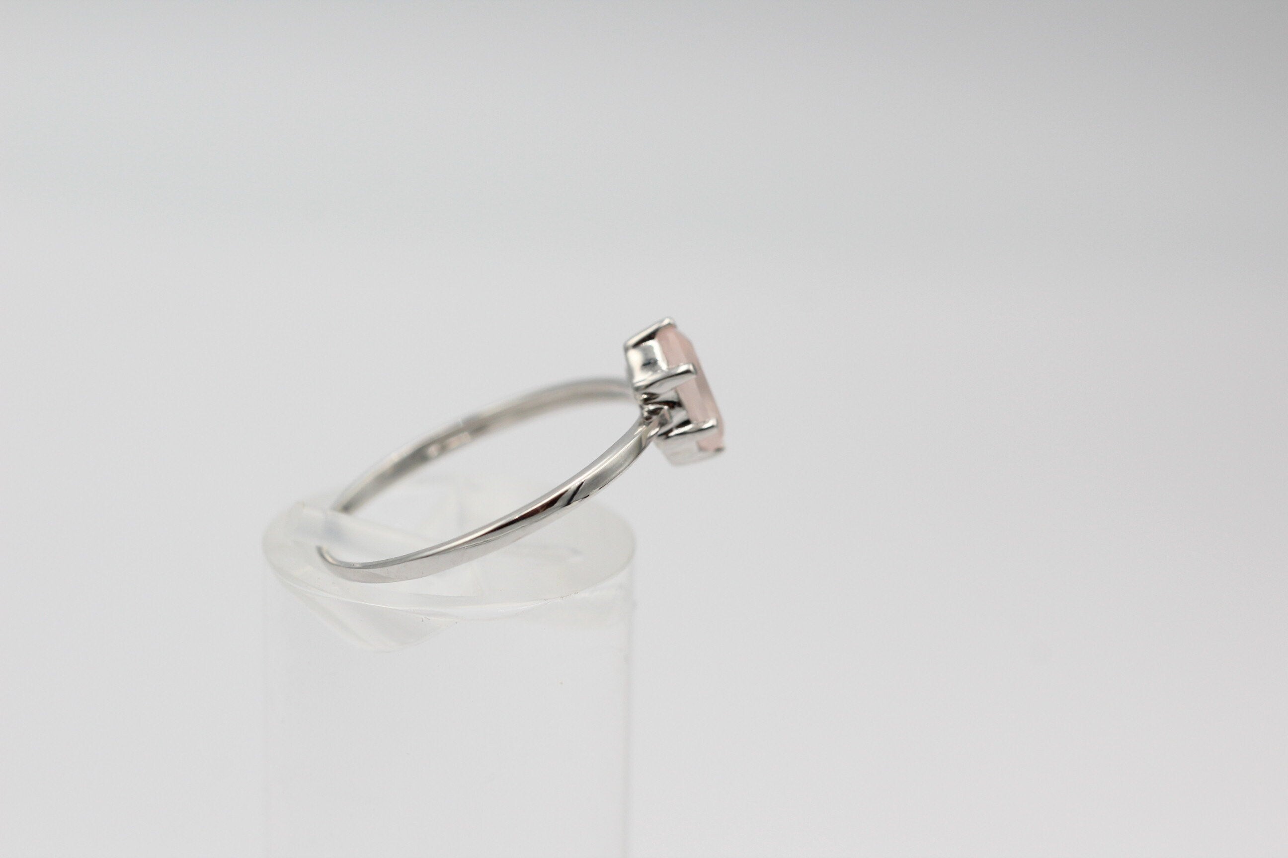 Edler 0,88 Carat Rosenquarz Ring 925 Silber t Ring  Gr. 6 / 16,5 / 51 Edelstein
