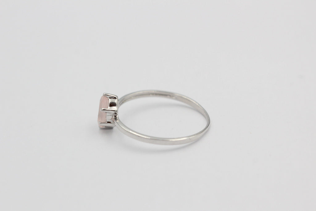 Edler 0,88 Carat Rosenquarz Ring 925 Silber t Ring  Gr. 6 / 16,5 / 51 Edelstein