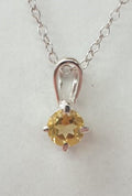 Edler 0,36 Carat Citrin Anhanger 925 Silber Collier Kette hellgelber Edelstein