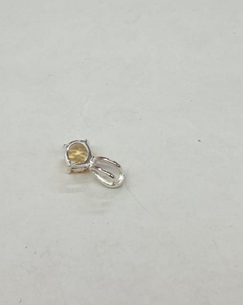 Edler 0,36 Carat Citrin Anhanger 925 Silber Collier Kette hellgelber Edelstein
