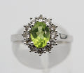 Edler 1,65 Carat Peridot Weiatopas Ring 925 Silber maigraner Olivin 8 / 18 / 57