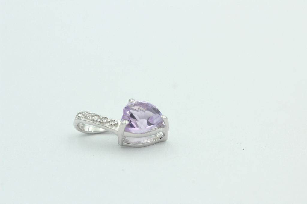 0,58 Carat Pink Amethyst Herz Anhänger 925 Silber Amethystschmuck