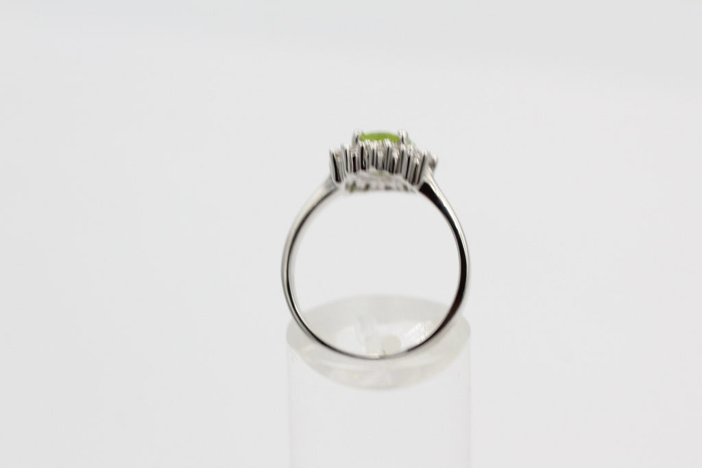 Edler 1,65 Carat Peridot Weiatopas Ring 925 Silber maigraner Olivin 8 / 18 / 57