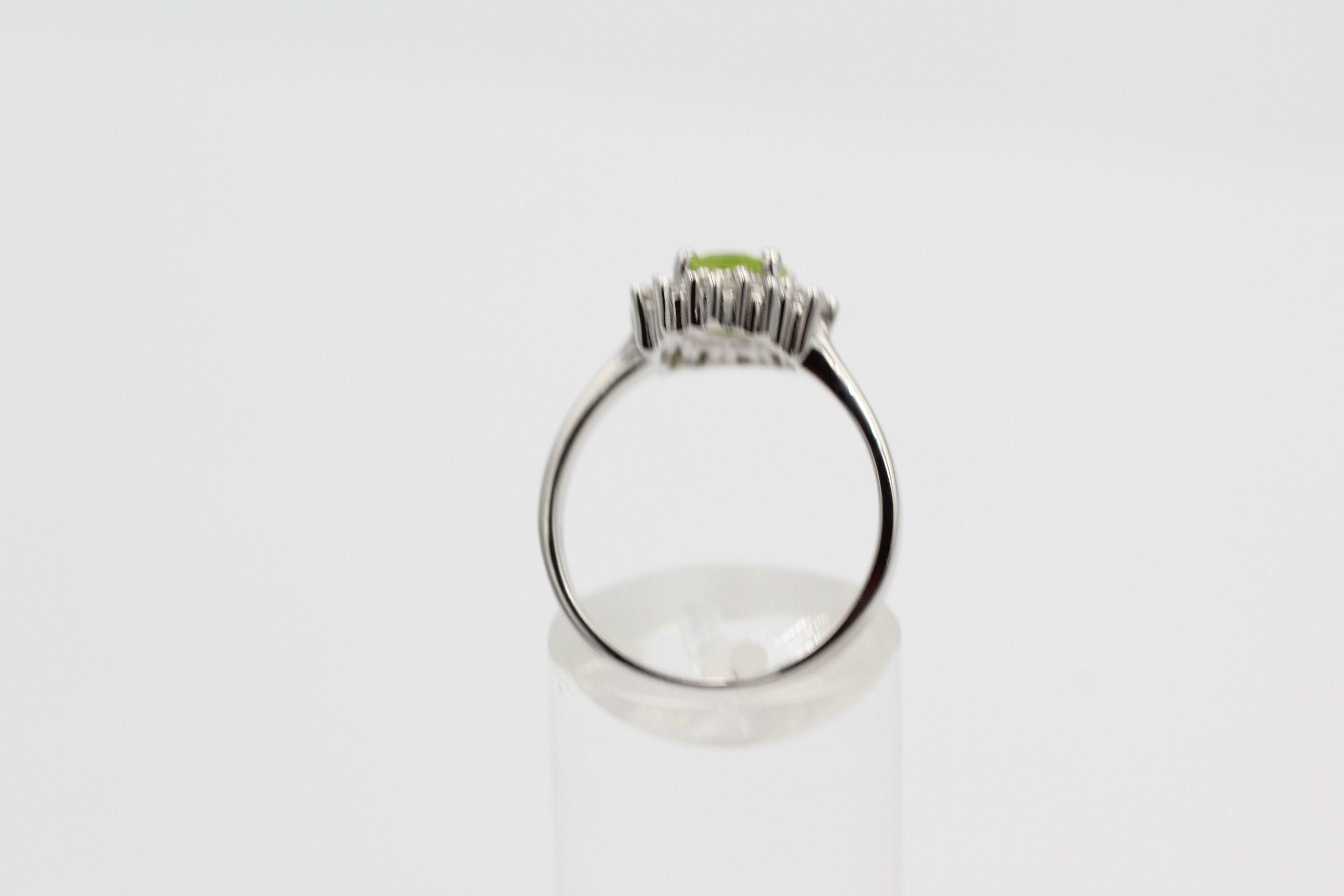 Edler 1,65 Carat Peridot Weiatopas Ring 925 Silber maigraner Olivin 8 / 18 / 57