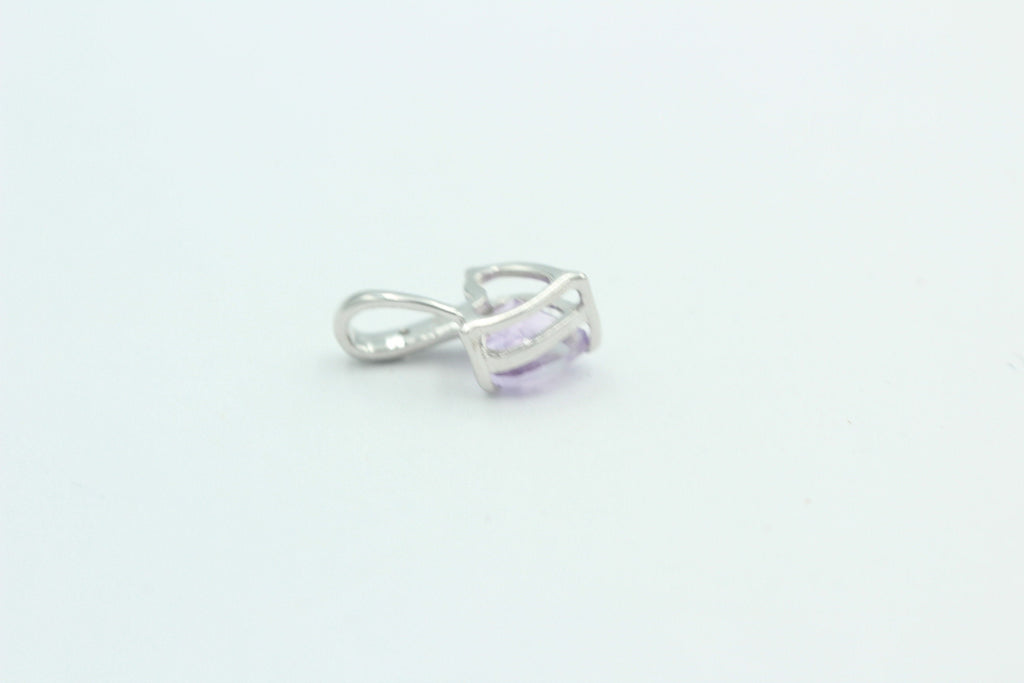 0,58 Carat Pink Amethyst Herz Anhänger 925 Silber Amethystschmuck