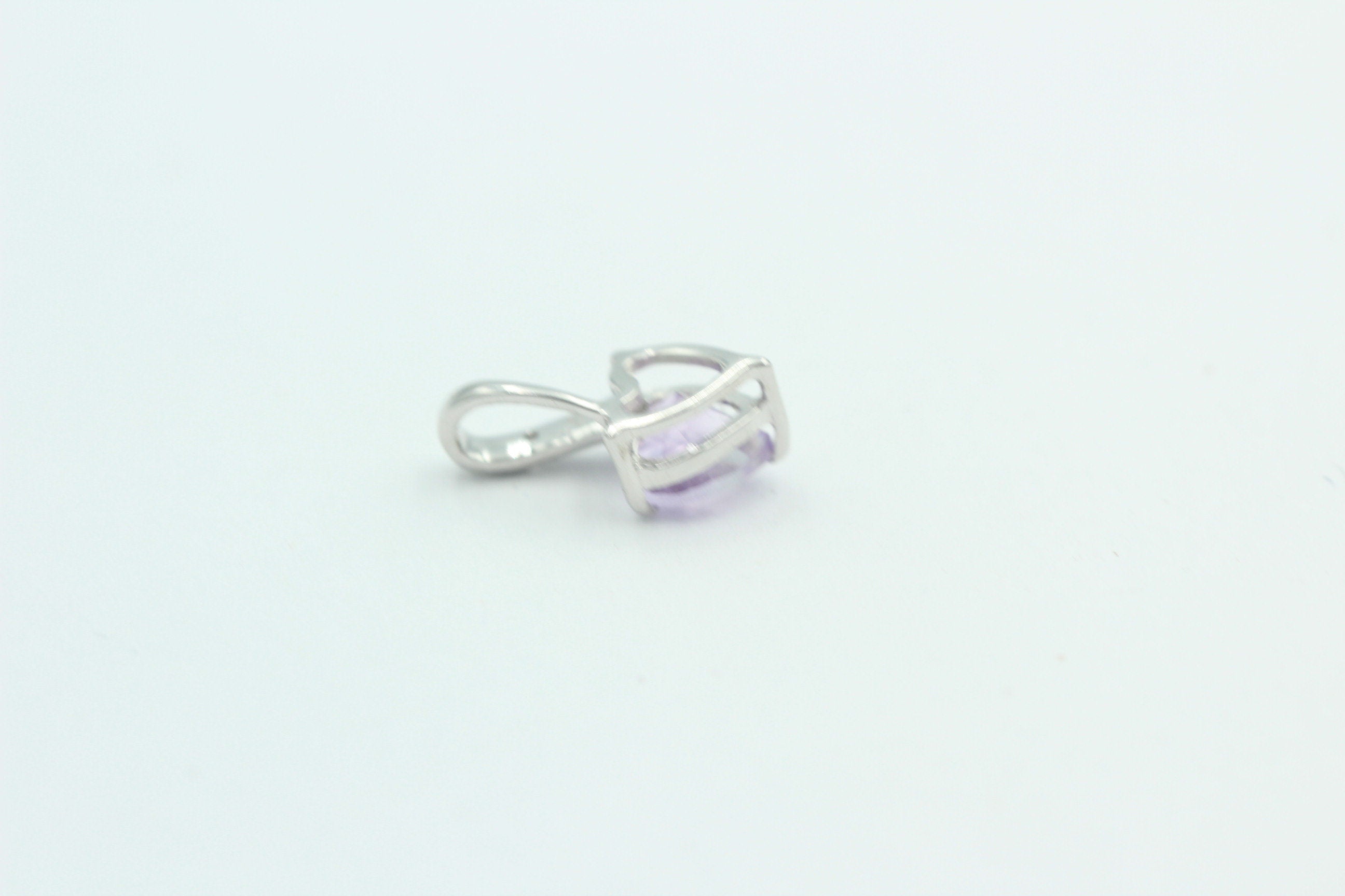 0,58 Carat Pink Amethyst Herz Anhänger 925 Silber Amethystschmuck