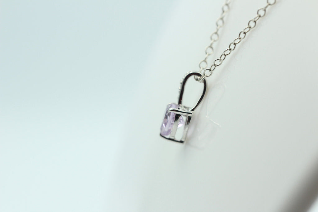 0,58 Carat Pink Amethyst Herz Anhänger 925 Silber Amethystschmuck