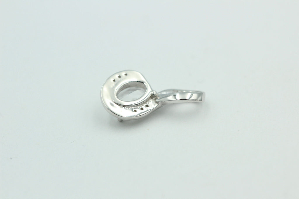 1,12 Carat Bergkristall Anhänger 925 Silber  mit Zirkonia Kristallanhänger