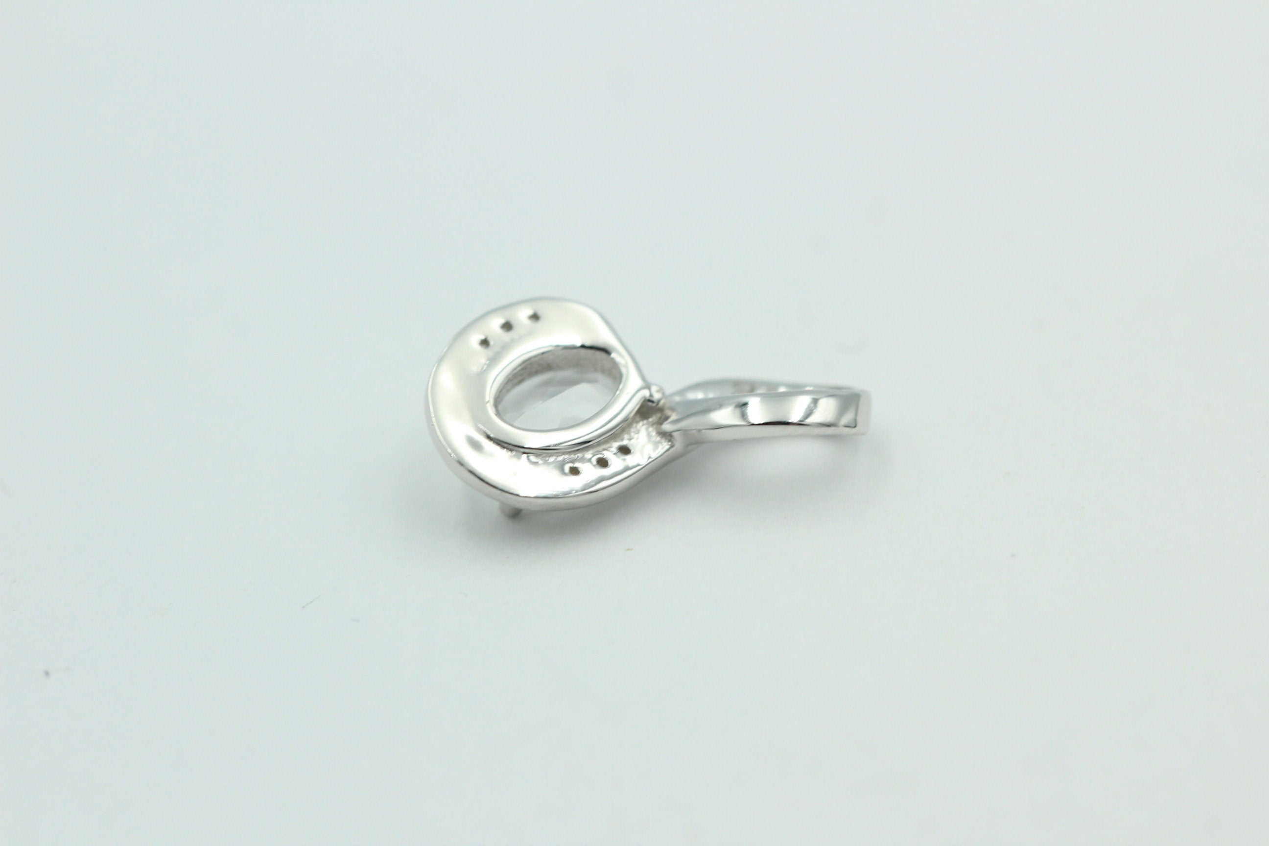 1,12 Carat Bergkristall Anhänger 925 Silber  mit Zirkonia Kristallanhänger