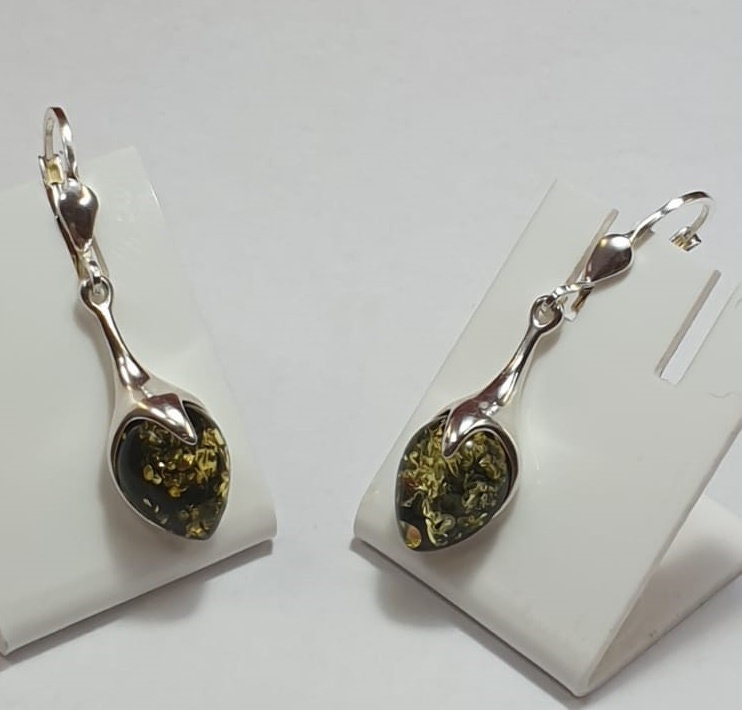Edle Bernstein Ohrhanger 925  Silber Bernstein aus Letland Ohrschmuck Brisur
