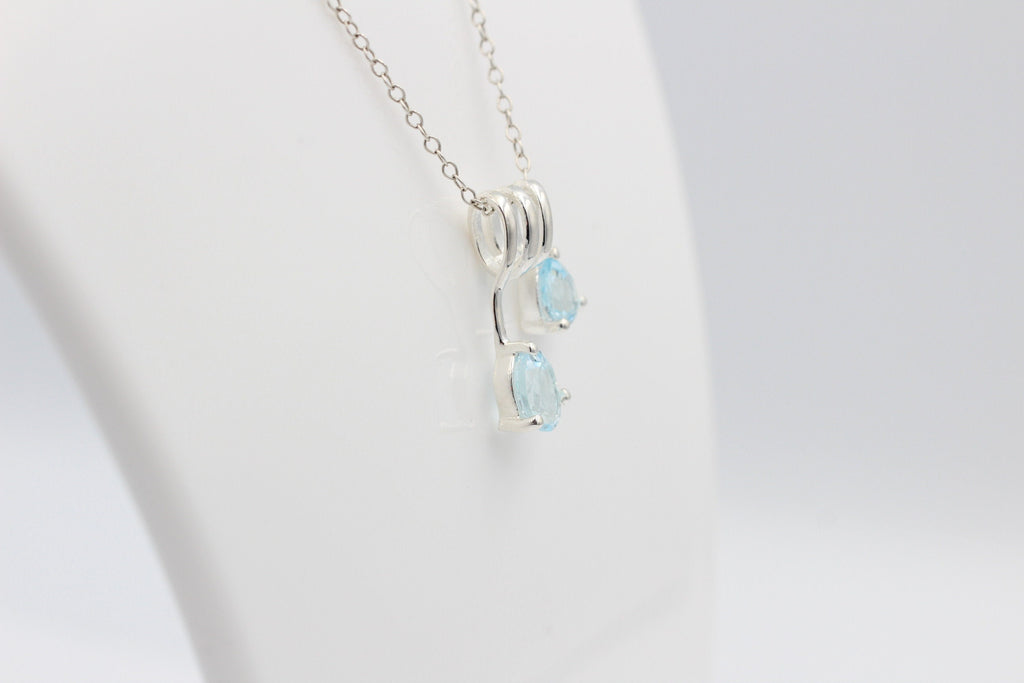 Design 2,44 Carat Blautopas Anhänger 925 Sterling Silber sky blue Topas Design