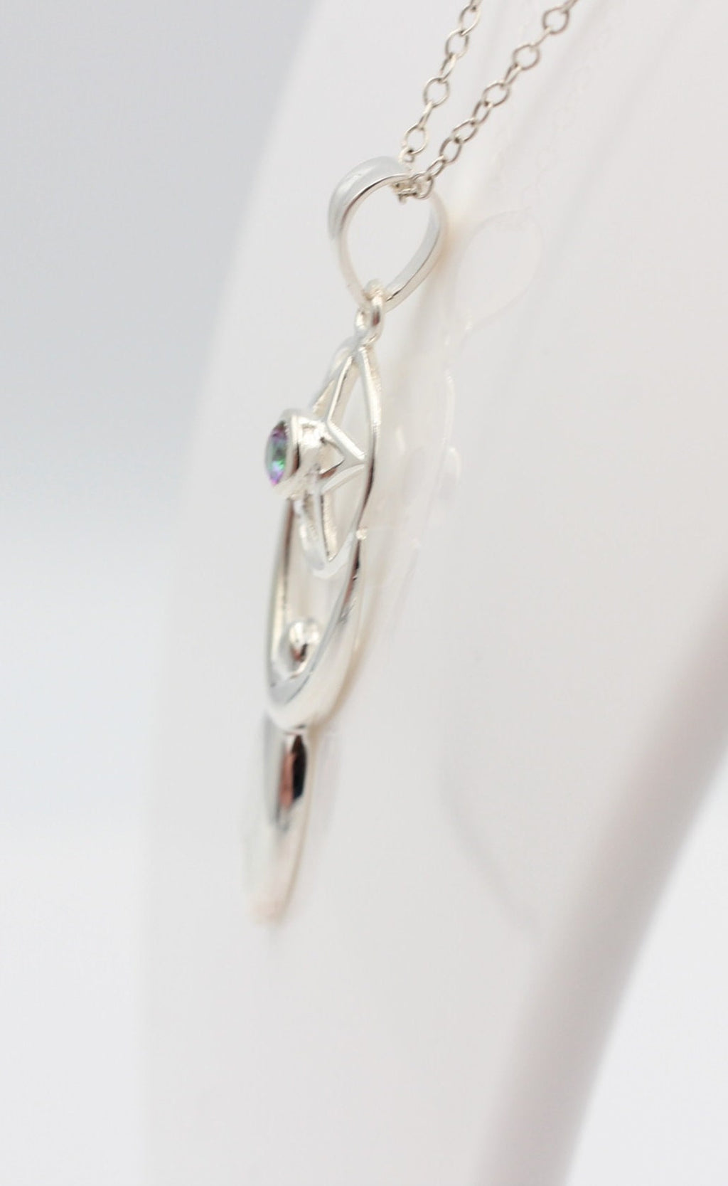 Edler 0,24 Carat Mystik Topas Design Anhänger 925 Silber  mystischer Topas