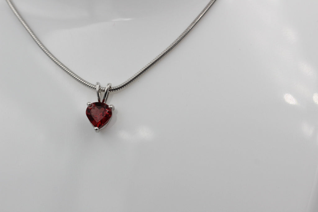 Edler 1,2 Carat Granat Anhänger 925 Silber Collier Kette  Schmuck Blutrot