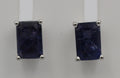 Edle 1,25 Carat Ioltih Ohrstecker 925 Silber Wassersaphir Luchssaphir Edelstein