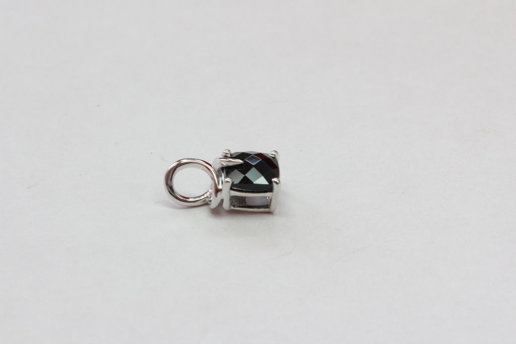 Eder 1,70 Carat schwarzer Spinell Anhanger 925 Silber Collier Kette Edelsteinanhanger