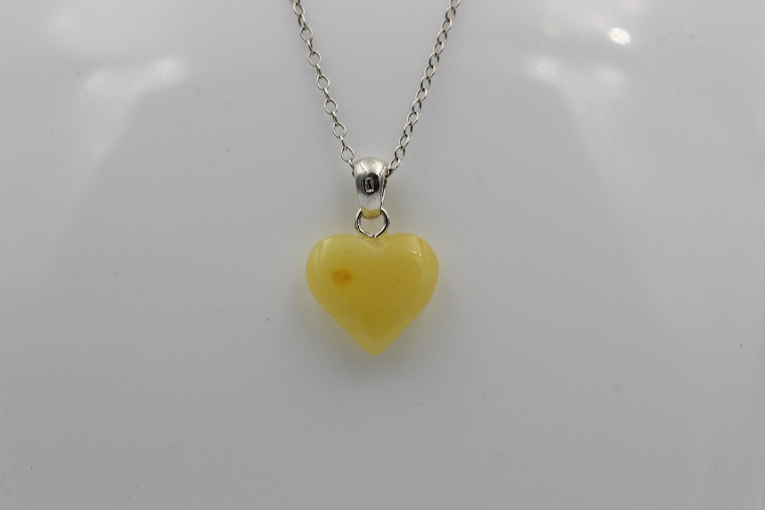 Bernstein Herz 925 Silber Anhänger Collieranhänger Herz aus Bernstein Schmuck
