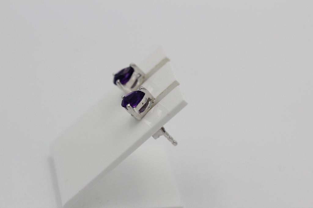 Edle 0,45 Carat Amethyst Ohrstecker Orring 925 Silber Unisex violetter Edelstein