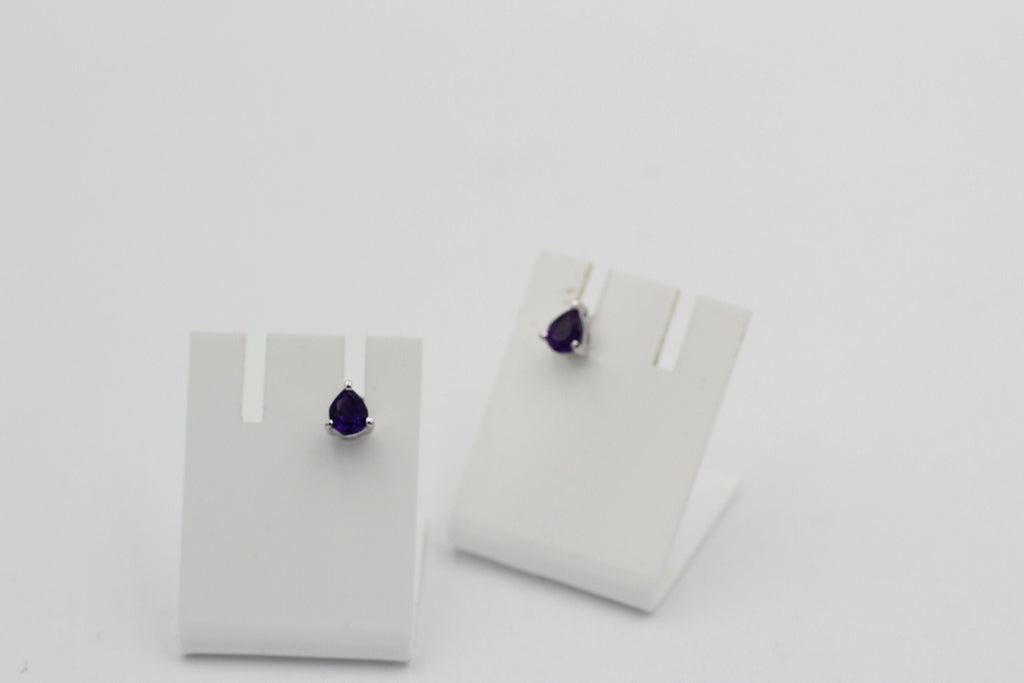 Edle 0,45 Carat Amethyst Ohrstecker Orring 925 Silber Unisex violetter Edelstein