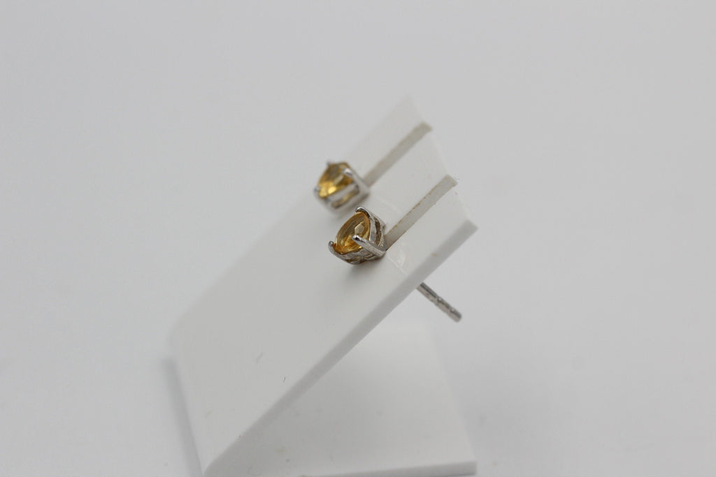 0,49 Carat Herz Citrin Ohrstecker 925 Silber Herzschliff Ohrschmuck Edelstein