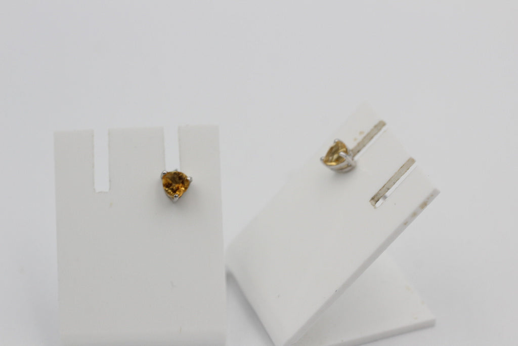 0,49 Carat Herz Citrin Ohrstecker 925 Silber Herzschliff Ohrschmuck Edelstein