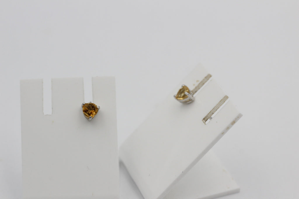 0,49 Carat Herz Citrin Ohrstecker 925 Silber Herzschliff Ohrschmuck Edelstein
