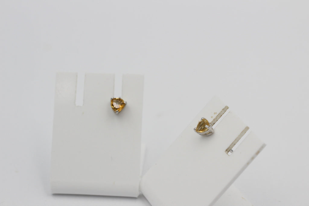 0,49 Carat Herz Citrin Ohrstecker 925 Silber Herzschliff Ohrschmuck Edelstein