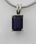 Edler 1,0 Carat Iolith Anhänger 925 Silber Baguett Wassersaphir
