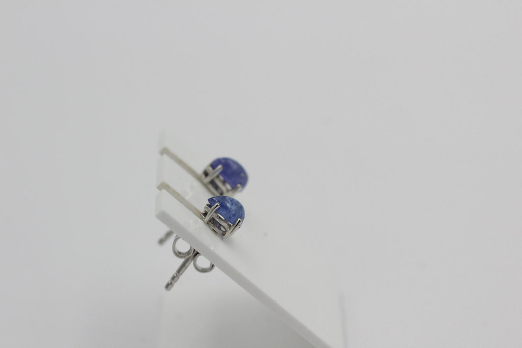 Edle 1,14 Tansanit Ohrstecker 925 Silber Tropfen Cabochon Schliff Afrika Unisex