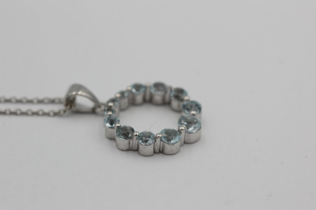 1,48 Carat Blautopas Anhänger 925 Silber himmelblauer Topas sky