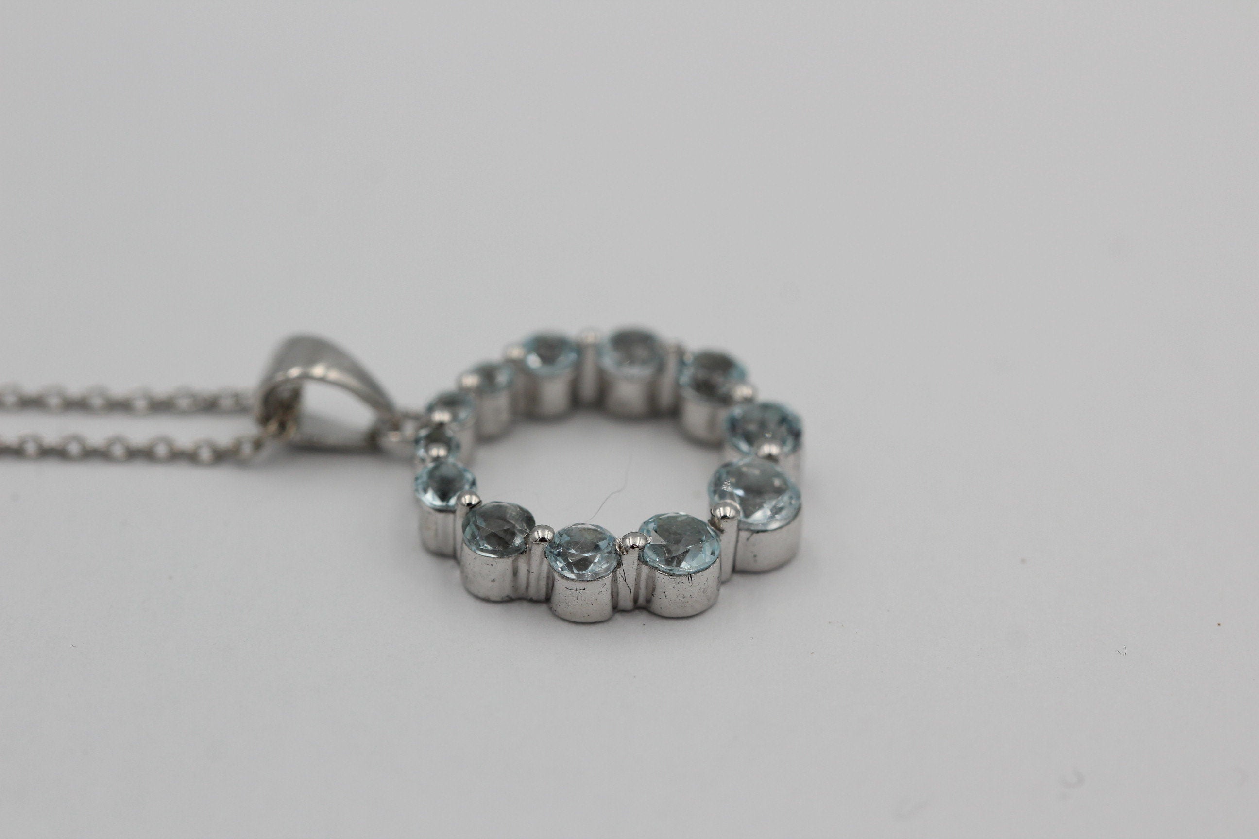 1,48 Carat Blautopas Anhänger 925 Silber himmelblauer Topas sky