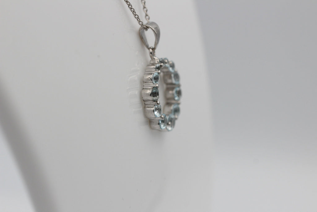 1,48 Carat Blautopas Anhänger 925 Silber himmelblauer Topas sky