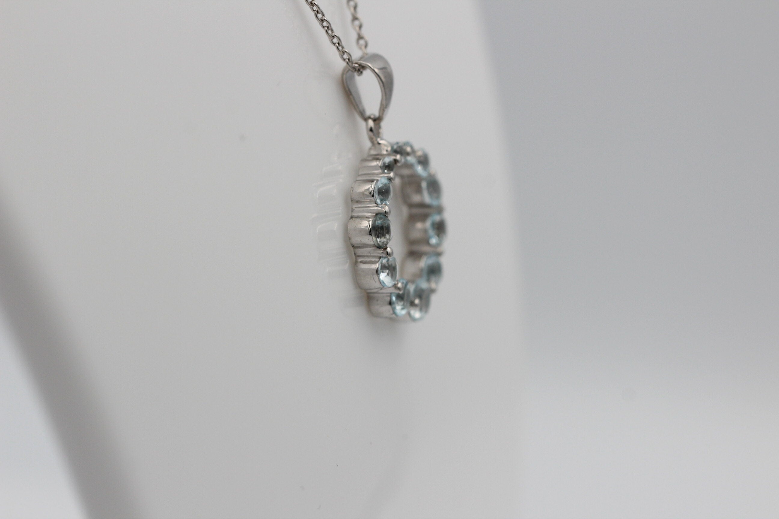 1,48 Carat Blautopas Anhänger 925 Silber himmelblauer Topas sky